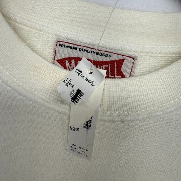 Madewell Sweatshirt Men's XS Beige Cream Crewneck Mccarren Midweight Crew NEW - Picture 6 of 11